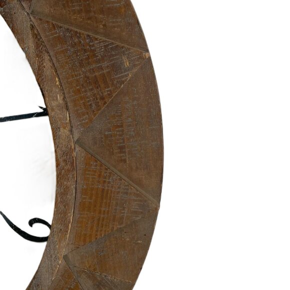 Oversized Wall Clock 31" Diameter MDF Wood Sun Rays Geo Design Modern Farmhouse - Picture 4 of 5